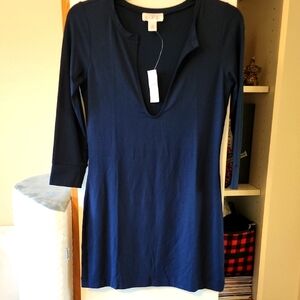 Ann Taylor LOFT Knit Blue Tunic Top/Dress
